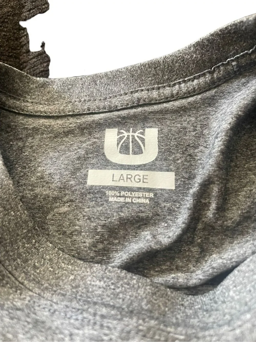 Mens Gray Pullover Crew Neck Utah Jazz Basketball Long Sleeve T-Shirt Size Large